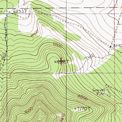 Topographic Map of 05S15E08CAAA01 Spring, MT