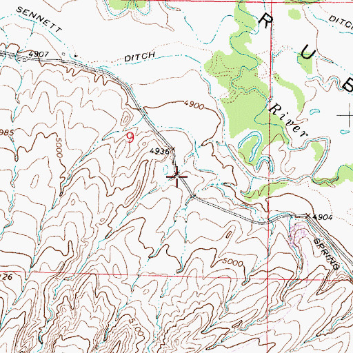 Topographic Map of 05S05W09DBDA01 Well, MT