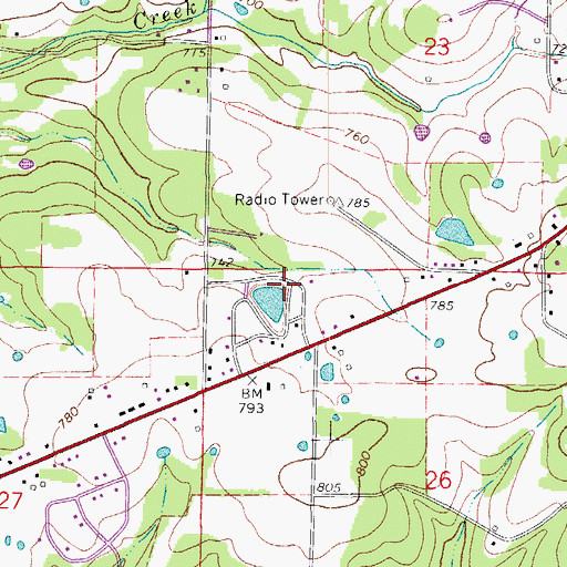 Topographic Map of Ozark Acres Lake, AR