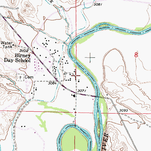 Topographic Map of 05S43E08CBCC01 Well, MT