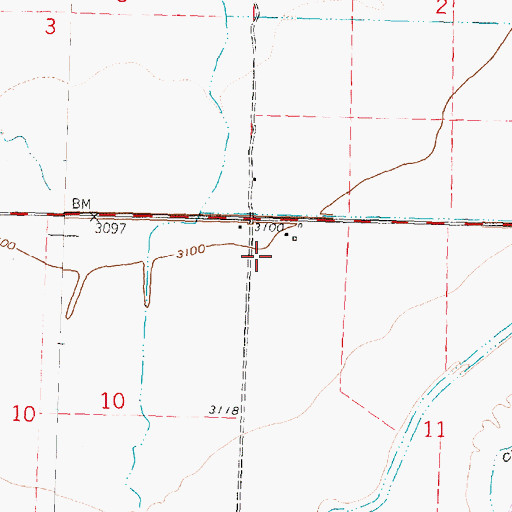 Topographic Map of 05S32E11BBB_01 Well, MT