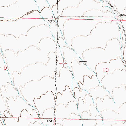 Topographic Map of 05S06W10BCCA01 Well, MT