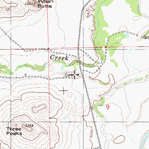 Topographic Map of 05S62E09BBDD01 Well, MT