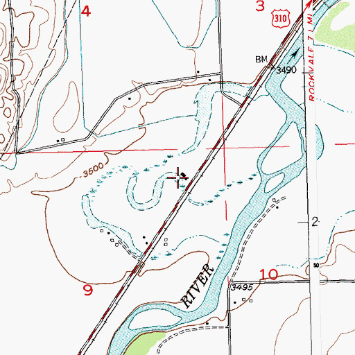 Topographic Map of 05S23E09AABD01 Well, MT