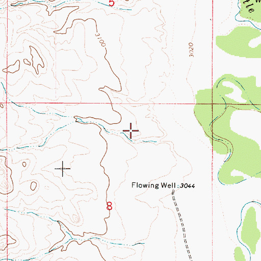 Topographic Map of 05S52E08AB__01 Well, MT