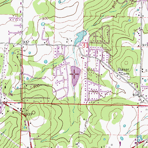 Topographic Map of Gardner Lake, AR