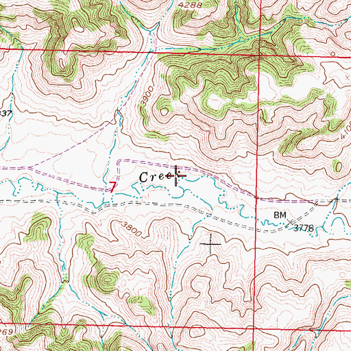Topographic Map of 05S39E07ACDD01 Well, MT