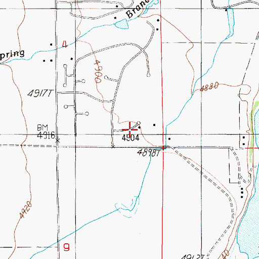 Topographic Map of 05S01W04DDDB01 Well, MT