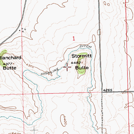 Topographic Map of 05S21E01CDAA01 Well, MT