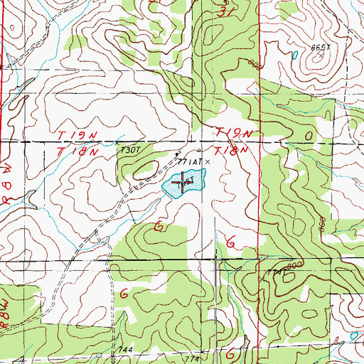 Topographic Map of Spiritual Development Lake, AR