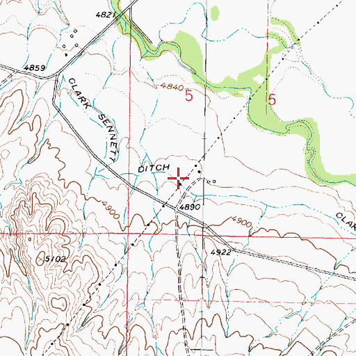 Topographic Map of 05S05W05CCAA01 Well, MT