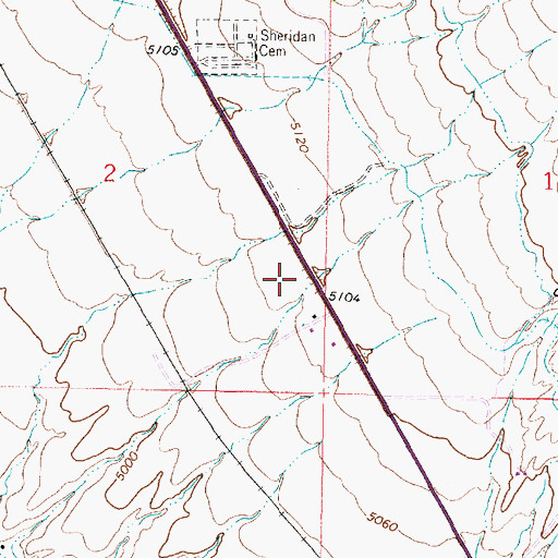 Topographic Map of 05S05W02DDAA01 Well, MT