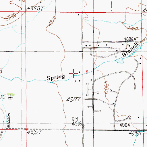 Topographic Map of 05S01W04BAAB01 Well, MT