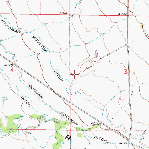 Topographic Map of 05S05W03CBBA01 Well, MT
