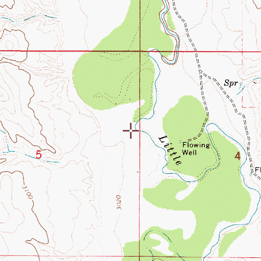 Topographic Map of 05S52E05ADDA01 Well, MT