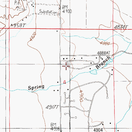 Topographic Map of 05S01W04ACBC01 Well, MT