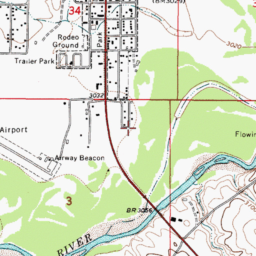Topographic Map of 05S51E03AACB01 Well, MT