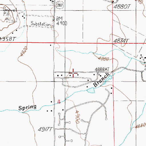 Topographic Map of 05S01W04ABDD01 Well, MT