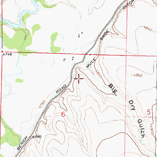 Topographic Map of 05S06W06ABD_01 Well, MT