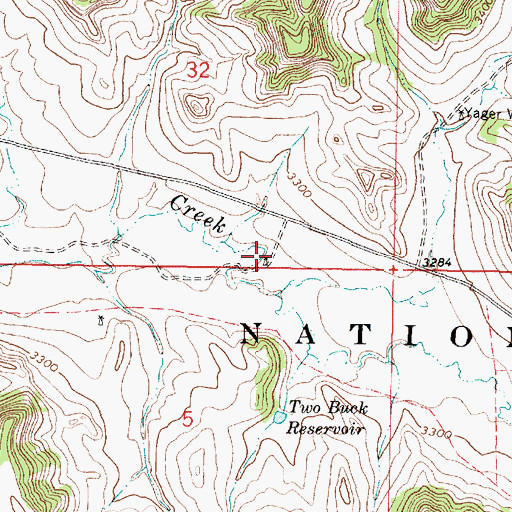 Topographic Map of 04S46E32DCDC01 Well, MT