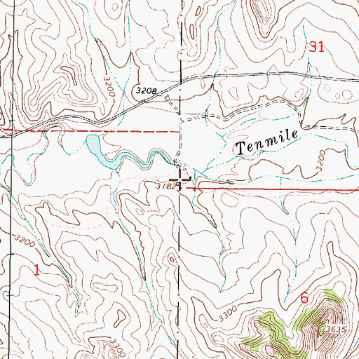 Topographic Map of 04S46E31CCCC01 Well, MT