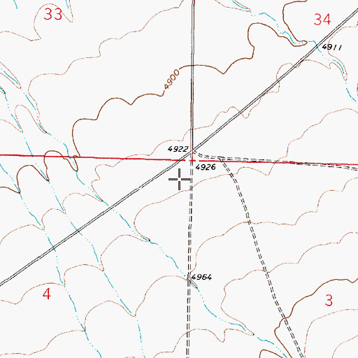 Topographic Map of 05S06W03BBB_01 Well, MT