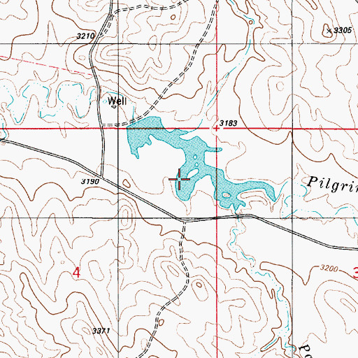 Topographic Map of 04S53E33DCC_01 Well, MT