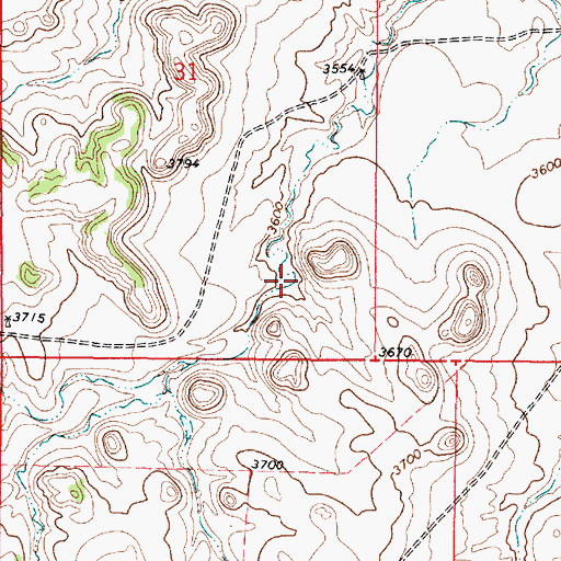 Topographic Map of 04S49E31DCDA01 Spring, MT