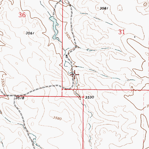 Topographic Map of 04S50E31CC__01 Well, MT