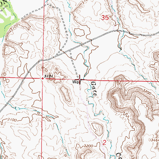 Topographic Map of 04S43E35CDCD01 Well, MT