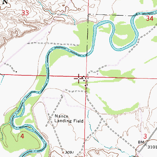 Topographic Map of 05S43E04AAAA01 Well, MT