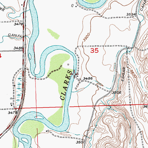 Topographic Map of 04S23E35CACD01 Well, MT