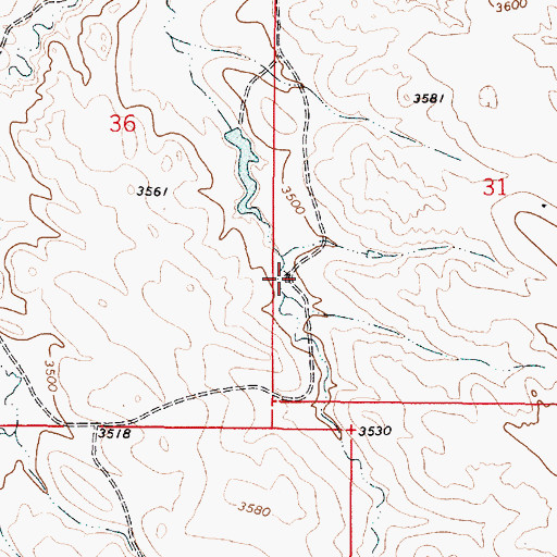 Topographic Map of 04S50E31CBCC01 Well, MT