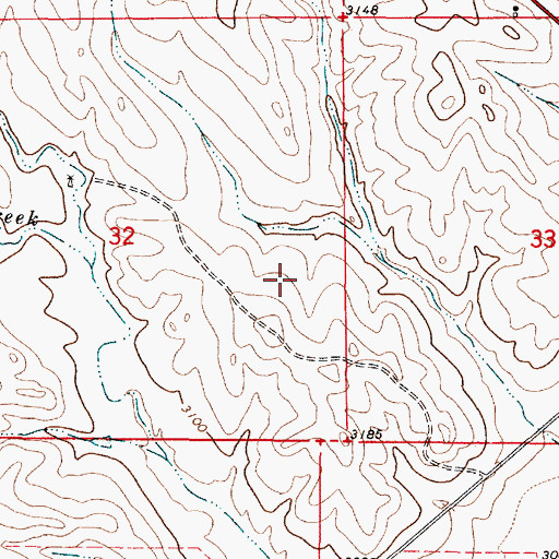 Topographic Map of 04S51E32DA__01 Well, MT