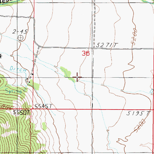Topographic Map of 04S02W36CAD_01 Well, MT