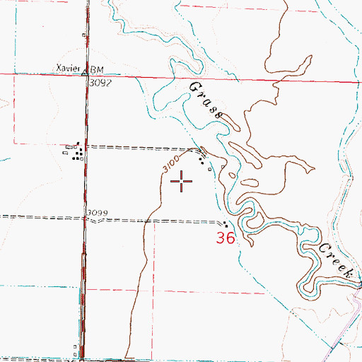 Topographic Map of 04S32E36BDD_01 Well, MT