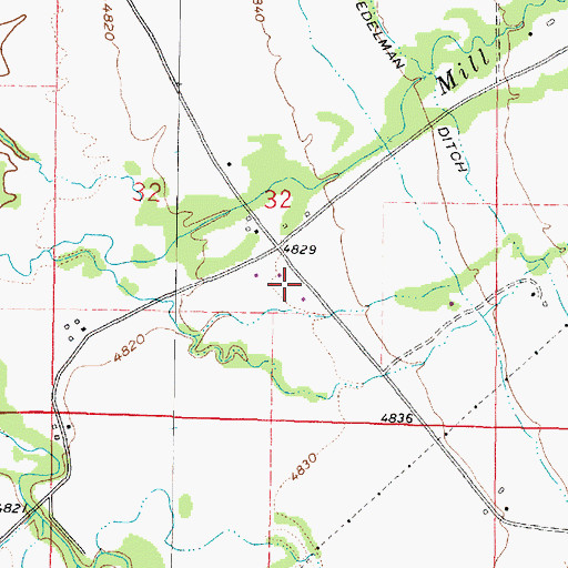 Topographic Map of 04S05W32DBCC01 Well, MT