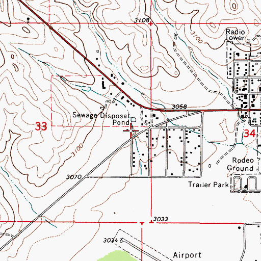Topographic Map of 04S51E33ADDC01 Well, MT