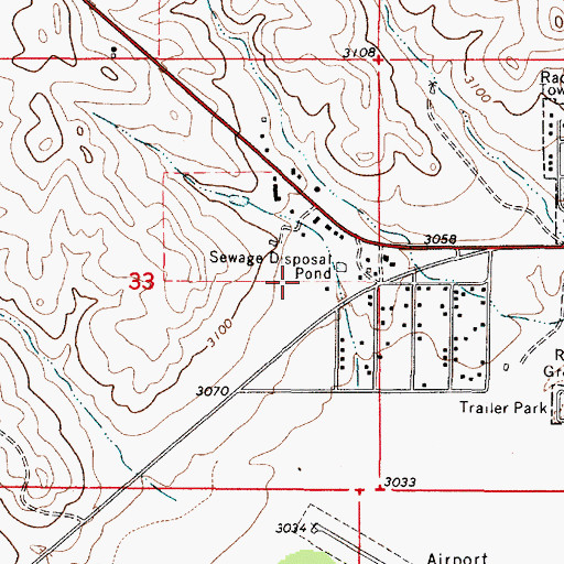 Topographic Map of 04S51E33ADCD01 Well, MT