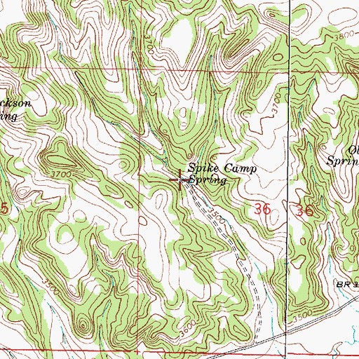Topographic Map of 04S46E36BCDA01 Spring, MT