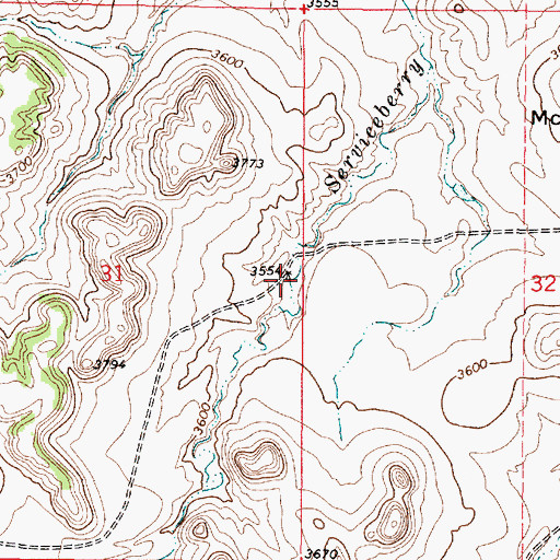 Topographic Map of 04S49E31DAAA01 Well, MT