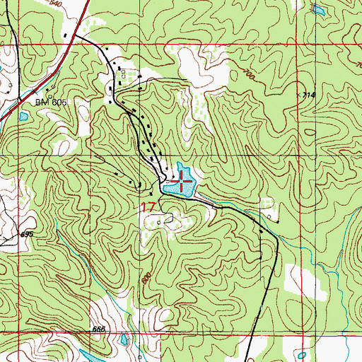 Topographic Map of Goforth Reservoir, AR