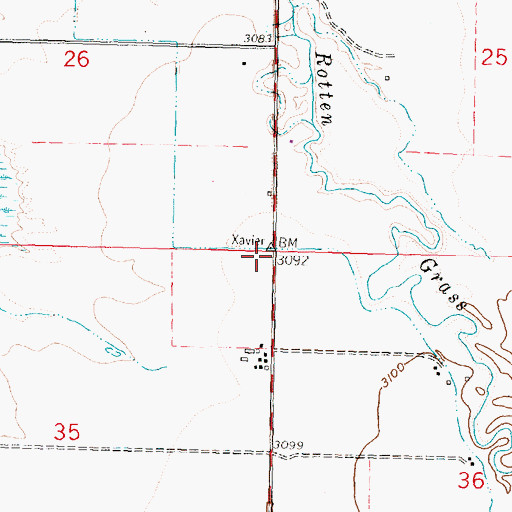Topographic Map of 04S32E35AAAA01 Well, MT