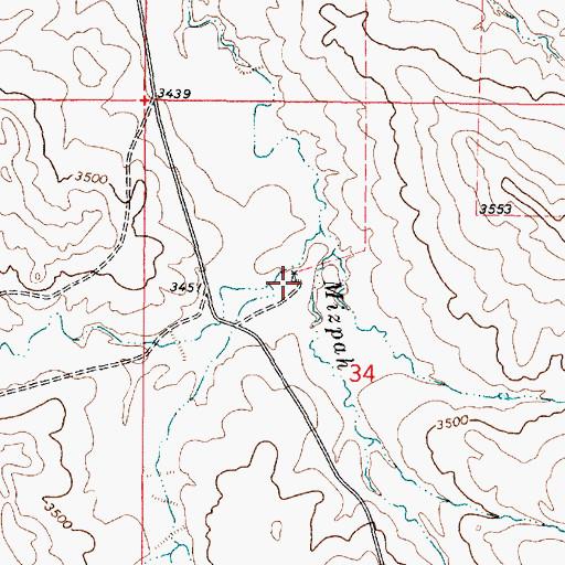 Topographic Map of 04S49E34BACA01 Well, MT
