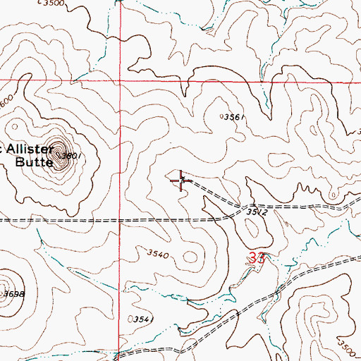 Topographic Map of 04S49E33BBDA01 Well, MT