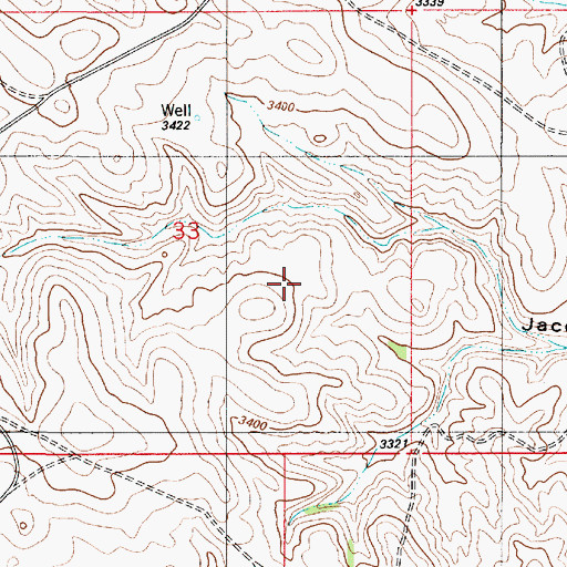 Topographic Map of 04S54E33BDA_01 Well, MT