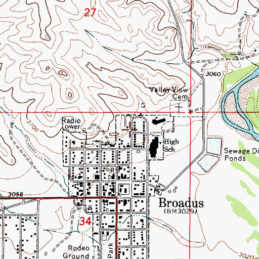 Topographic Map of 04S51E34ABAD01 Well, MT
