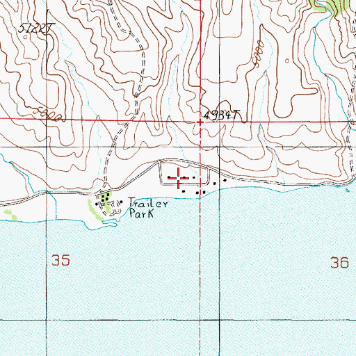Topographic Map of 04S01W35AADD01 Well, MT