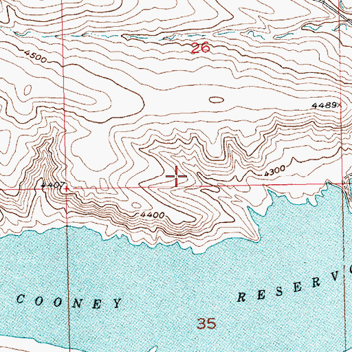 Topographic Map of 04S20E26CDDC01 Well, MT