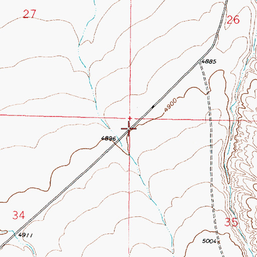 Topographic Map of 04S06W35BBBB01 Well, MT